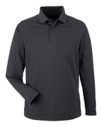 Harriton M208L, 14198 Men's Charge Snag And Soil Protect Long Sleeve Polo, Dark Charcoal