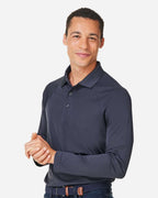 Harriton M208L, 14198 Men's Charge Snag And Soil Protect Long Sleeve Polo, Dark Charcoal