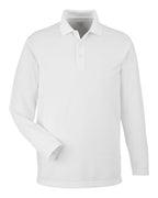 Harriton M208L, 14198 Men's Charge Snag And Soil Protect Long Sleeve Polo, White