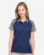 Team 365 TT21CW, Women's Command Snag-protection Colorblock Polo, Sport Dark Navy/ Sport Graphite