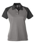 Team 365 TT21CW, Women's Command Snag-protection Colorblock Polo, Sport Graphite/ Black