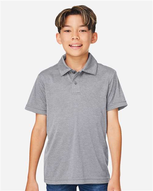Team 365 TT51HY, Youth Zone Sonic Heather Performance Polo, Athletic Heather