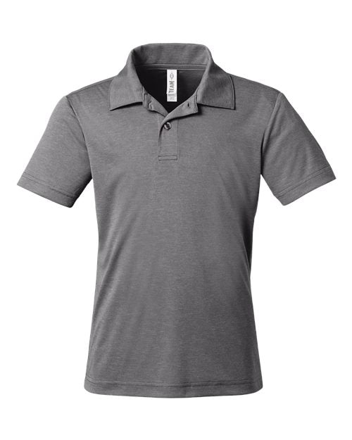 Team 365 TT51HY, Youth Zone Sonic Heather Performance Polo, Dark Grey Heather