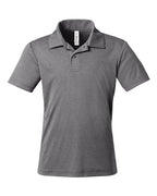 Team 365 TT51HY, Youth Zone Sonic Heather Performance Polo, Dark Grey Heather