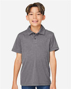 Team 365 TT51HY, Youth Zone Sonic Heather Performance Polo, Dark Grey Heather