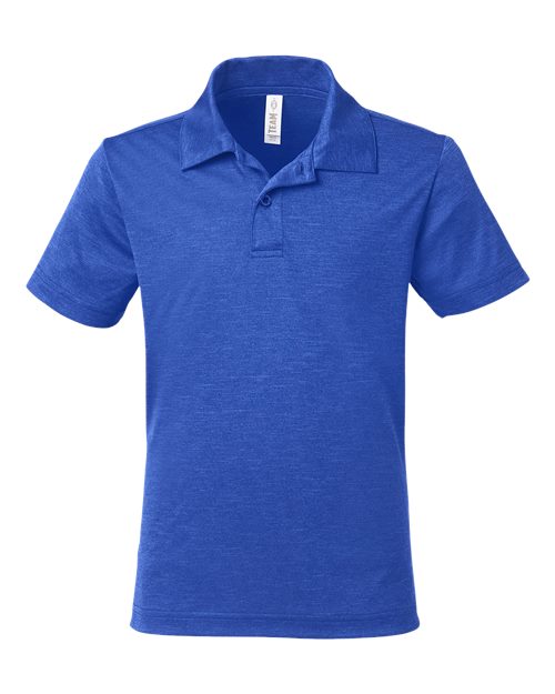 Team 365 TT51HY, Youth Zone Sonic Heather Performance Polo, Sport Royal Heather