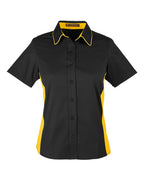 Harriton 14318, M586w, Black/ Sunray Yellow