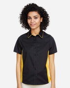 Harriton 14318, M586w, Black/ Sunray Yellow