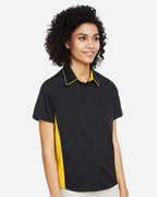 Harriton 14318, M586w, Black/ Sunray Yellow