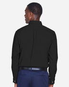 Harriton M500T, 14335 Men's Tall Easy Blend Twill Dress Shirt, Black