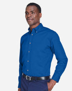 Harriton M500T, 14335 Men's Tall Easy Blend Twill Dress Shirt, French Blue