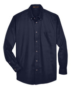 Harriton M500T, 14335 Men's Tall Easy Blend Twill Dress Shirt, Navy