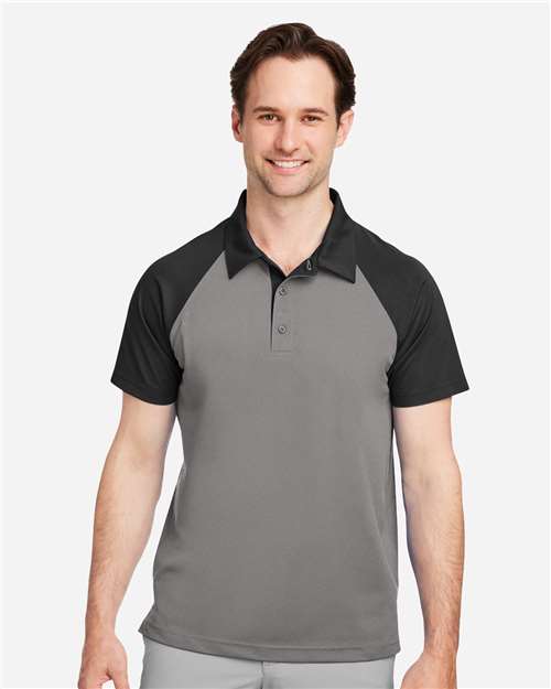 Team 365 TT21C, Men's Command Snag-protection Colorblock Polo, Sport Graphite/ Black