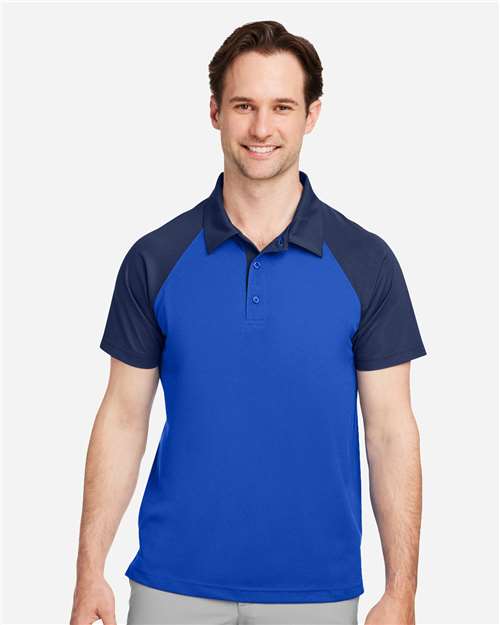 Team 365 TT21C, Men's Command Snag-protection Colorblock Polo, Sport Royal/ Sport Dark Navy