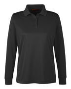 Harriton M348LW, 14357 Women's Advantage Snag Protection Plus Il Long Sleeve Polo, Black