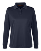 Harriton M348LW, 14357 Women's Advantage Snag Protection Plus Il Long Sleeve Polo, Dark Navy
