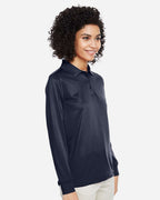 Harriton M348LW, 14357 Women's Advantage Snag Protection Plus Il Long Sleeve Polo, Dark Navy