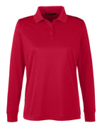 Harriton M348LW, 14357 Women's Advantage Snag Protection Plus Il Long Sleeve Polo, Red