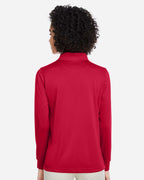 Harriton M348LW, 14357 Women's Advantage Snag Protection Plus Il Long Sleeve Polo, Red