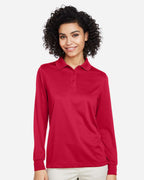 Harriton M348LW, 14357 Women's Advantage Snag Protection Plus Il Long Sleeve Polo, Red