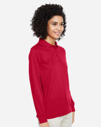 Harriton M348LW, 14357 Women's Advantage Snag Protection Plus Il Long Sleeve Polo, Red