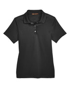Harriton M345W, 14371 Women's Advantage Snag Protection Plus Il Snap Placket Polo, Black