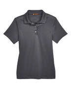 Harriton M345W, 14371 Women's Advantage Snag Protection Plus Il Snap Placket Polo, Dark Charcoal