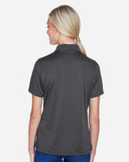Harriton M345W, 14371 Women's Advantage Snag Protection Plus Il Snap Placket Polo, Dark Charcoal