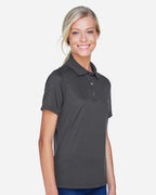 Harriton M345W, 14371 Women's Advantage Snag Protection Plus Il Snap Placket Polo, Dark Charcoal