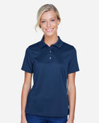 Harriton M345W, 14371 Women's Advantage Snag Protection Plus Il Snap Placket Polo, Dark Navy