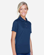Harriton M345W, 14371 Women's Advantage Snag Protection Plus Il Snap Placket Polo, Dark Navy