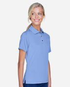 Harriton M345W, 14371 Women's Advantage Snag Protection Plus Il Snap Placket Polo, Industry Blue