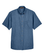 Harriton M550S, 14378 Men's Denim Shirt, Light Denim