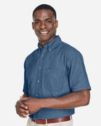 Harriton M550S, 14378 Men's Denim Shirt, Light Denim