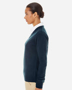 Harriton M420W, 14389 Women's Pilbloc V-neck Sweater, Dark Navy