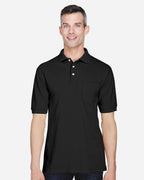 Harriton M265P, 14397 Men's Easy Blend Polo With Pocket, Black