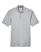 Harriton M265P, 14397 Men's Easy Blend Polo With Pocket, Grey Heather