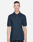 Harriton M265P, 14397 Men's Easy Blend Polo With Pocket, Navy