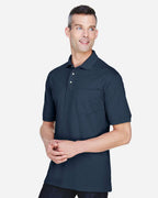 Harriton M265P, 14397 Men's Easy Blend Polo With Pocket, Navy