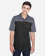 CORE365 CE101, Men's Balance Colorblock Performance Piqu Polo, Black/ Carbon