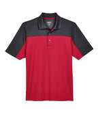 CORE365 CE101, Men's Balance Colorblock Performance Piqu Polo, Classic Red/ Carbon