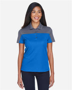 CORE365 CE101W, Women's Balance Colorblock Performance Piqu Polo, True Royal/ Carbon