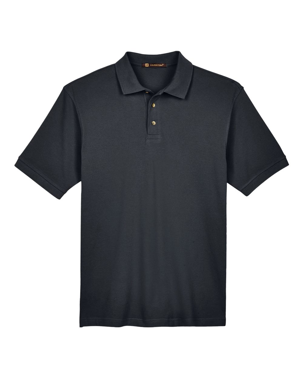 Harriton 14531, M200t Men's Tall Cotton Pique Polo, Black