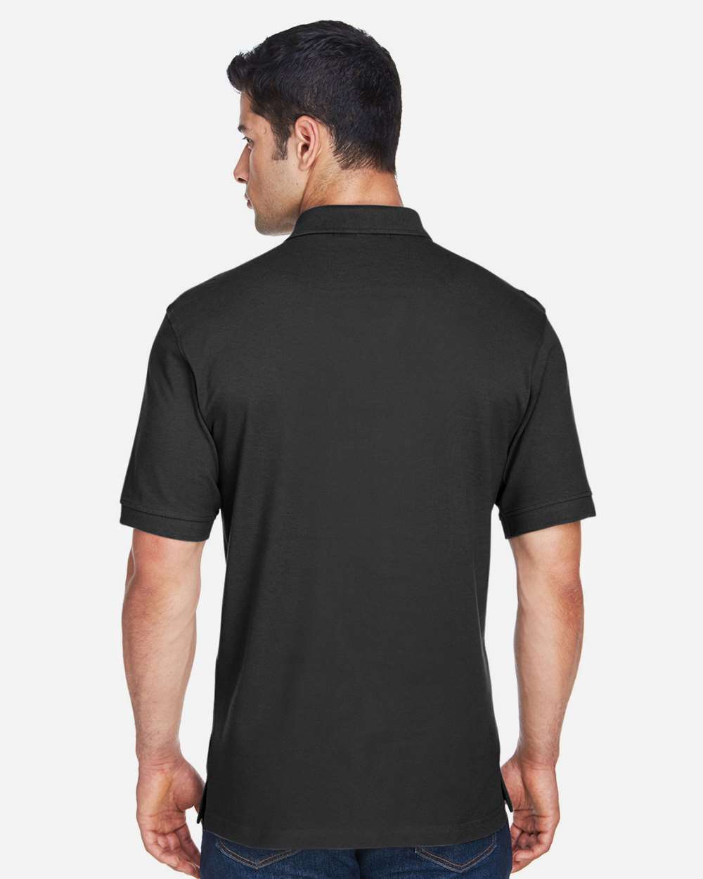 Harriton 14531, M200t Men's Tall Cotton Pique Polo, Black