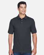 Harriton 14531, M200t Men's Tall Cotton Pique Polo, Black