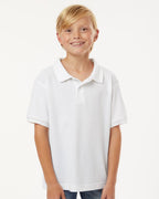 AllPro 62800Y, 12550 Youth Pique Polo, Black