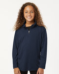 AllPro 41870Y, 12557 Youth Pro-lock Performance Quarter-zip Pullover, Black