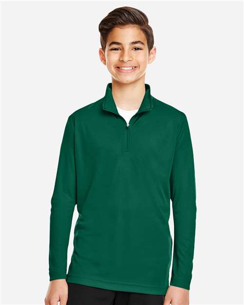 Team 365 TT31Y, Youth Zone Performance Quarter-zip Pullover, Sport Forest