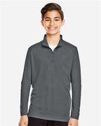 Team 365 TT31Y, Youth Zone Performance Quarter-zip Pullover, Sport Graphite