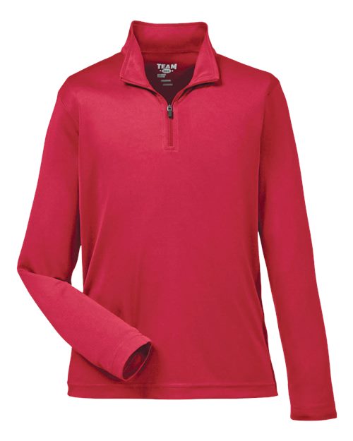 Team 365 TT31Y, Youth Zone Performance Quarter-zip Pullover, Sport Red